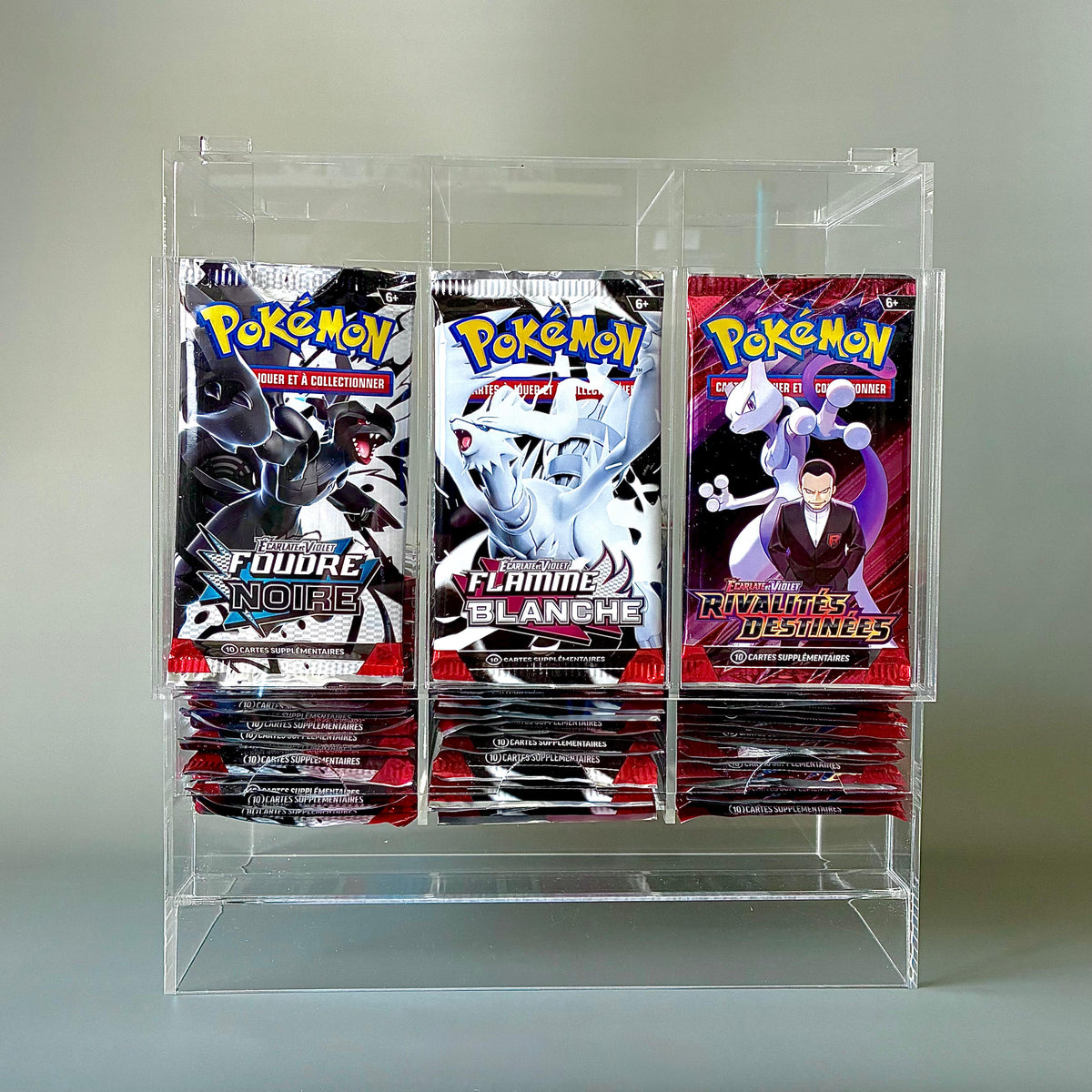 Distributeur de booster acrylique transparent, version 3 cheminées